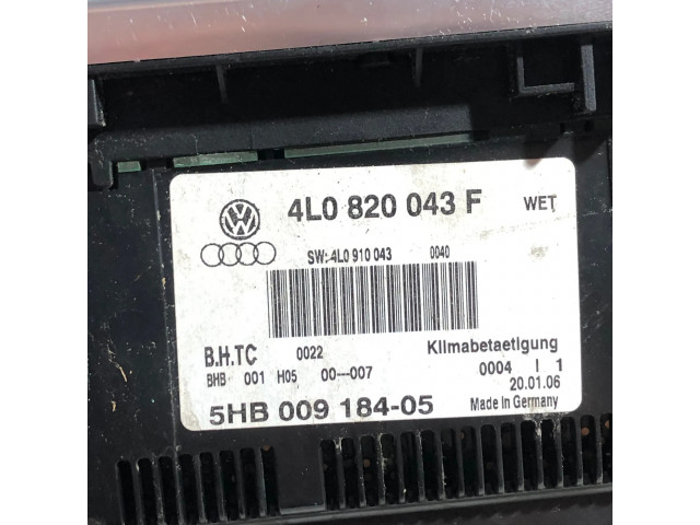 Блок управления климат-контролем 4L0820043F, 5HB00918405   Audi Q7 4L