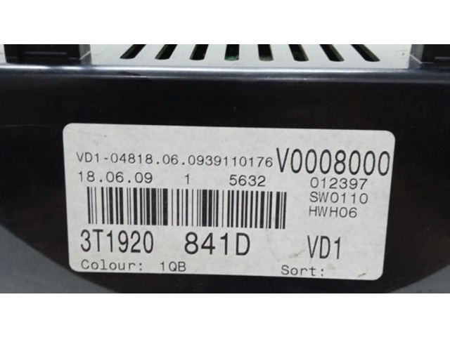 Přístrojová deska  Skoda Superb B6 (3T) 2010 3T1920841D, V0008000  
