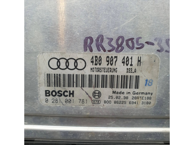 Блок управления двигателя 4B0907401H, 0281001781   Audi A6 S6 C5 4B