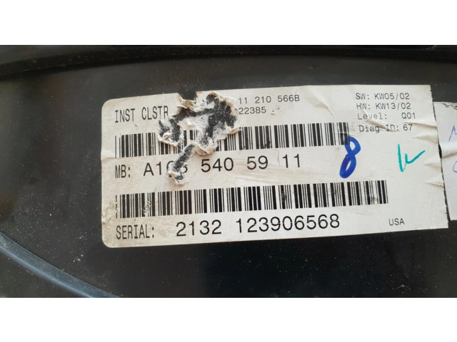 Přístrojová deska  Mercedes-Benz ML W163 2003 A1635405911, 1635405911  