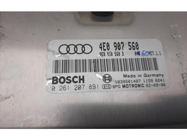 Блок управления двигателем ECU 4E0907560   Audi A8 S8 D3 4E