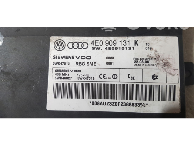 Блок управления 4E0909131K   Audi A8 S8 D3 4E