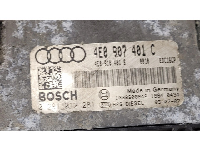 Блок управления двигателя 4E0907401C, 0281012281   Audi A8 S8 D3 4E