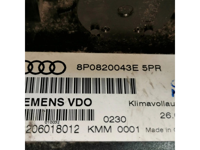 Блок управления климат-контролем 8P0820043E, 206018012   Audi A3 S3 8P