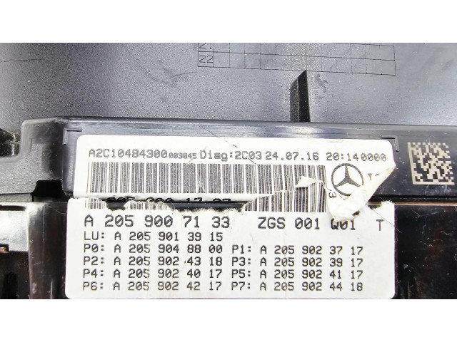Přístrojová deska  Mercedes-Benz C W205 2017 A2059007133  