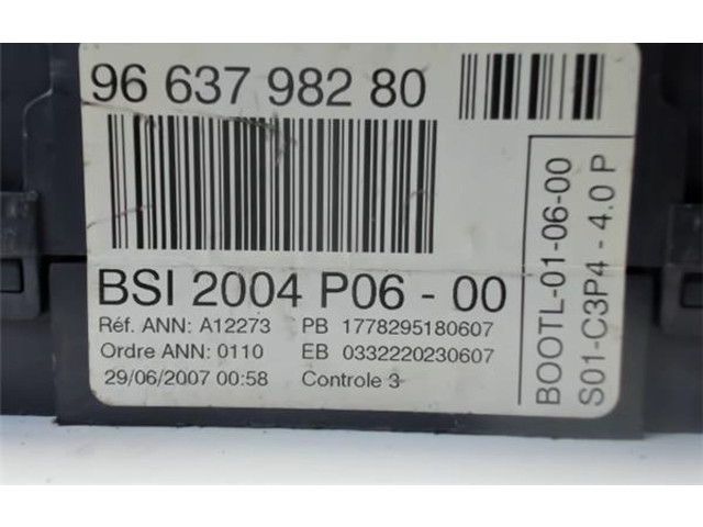   Pojistková skříňka 9663798280   Peugeot 207 2007