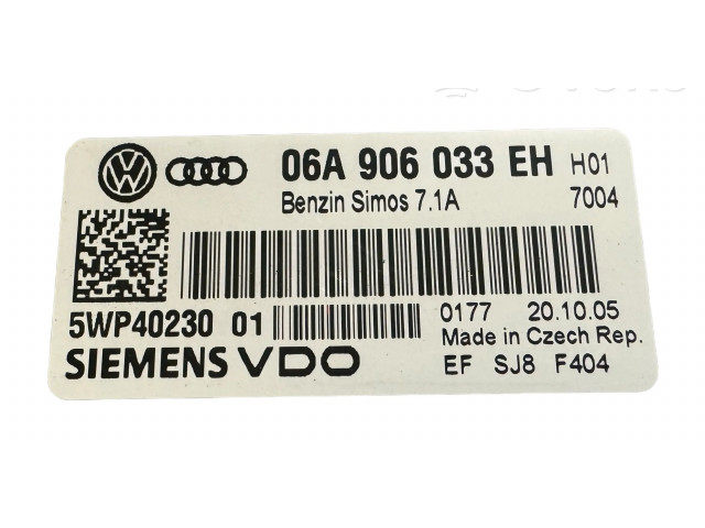 Блок управления двигателя 06A906033EH, 5WP40230   Audi A3 S3 8P