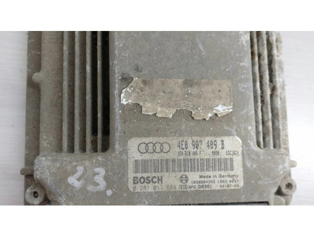 Блок управления двигателя 4E0907409B, 0281011684   Audi A8 S8 D3 4E