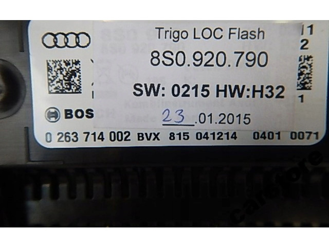 Přístrojová deska  Audi TT TTS RS Mk3 8S 2014 8S0920790  