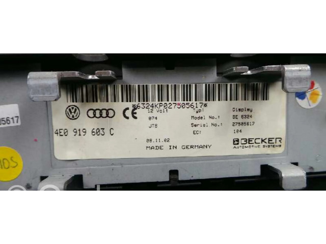 Дисплей    4E0919603C, ABATIBLE   Audi A8 S8 D3 4E