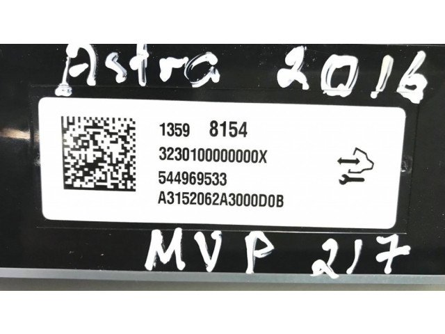 Блок управления климат-контролем 13598154   Opel Astra K