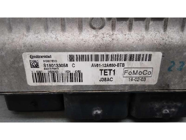 Блок управления двигателя AV6112A650BTB, S180133058C   Ford C-MAX II