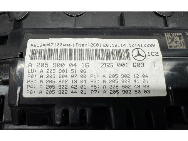 Přístrojová deska  Mercedes-Benz C W205 2015 A2059000416  