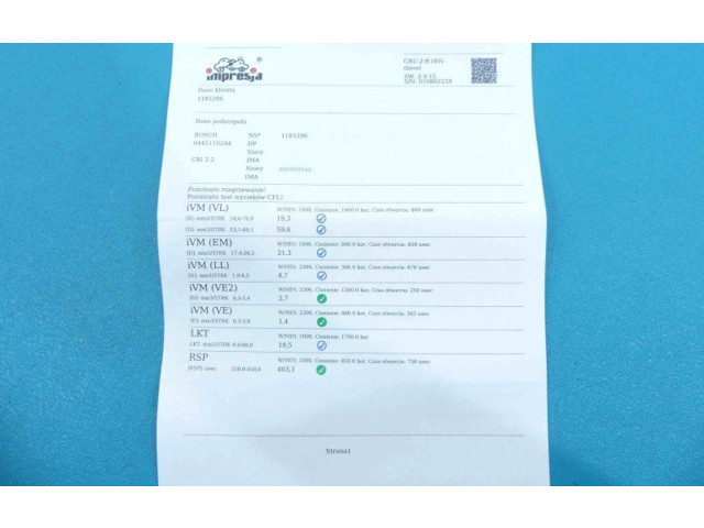 Vstřikovač 0445110244, IMPRK1185396   Fiat Croma     