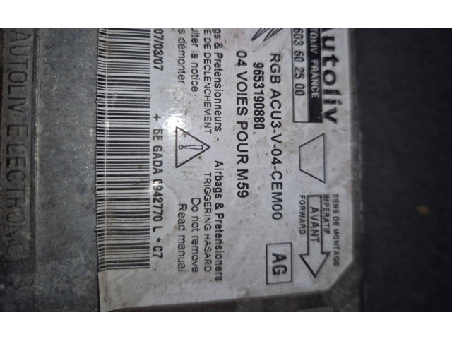Блок подушек безопасности 9653190880, 603602500   Peugeot Partner