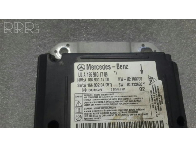 Блок подушек безопасности A1669001709   Mercedes-Benz ML W166