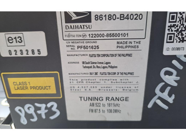 Рулевая рейка  Радио/ проигрыватель CD/DVD / навигация 86180-B4020, 86180-B4020   Daihatsu Terios  -  года