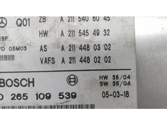 Jednotka ABS A0054318012, 0265250097   Mrcedes-Benz E W211 2006