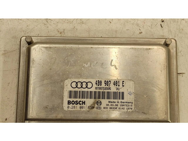 Блок управления двигателя 4B0907401E, 0281001833   Audi A6 S6 C5 4B