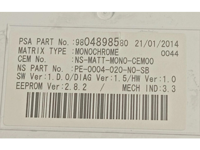 Přístrojová deska  Peugeot 508 RXH 2014 9806268180  