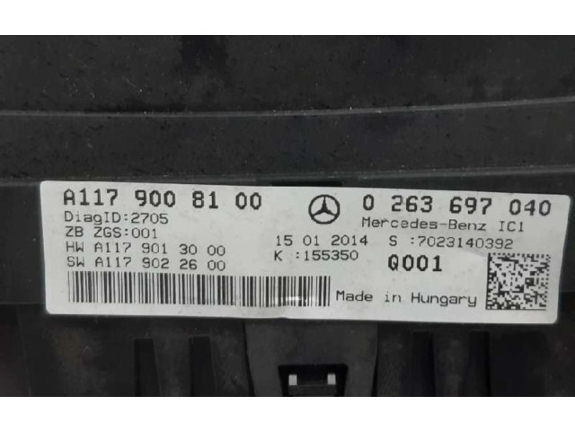 Přístrojová deska  Mercedes-Benz CLA C117 X117 W117 2014 A1179008100  