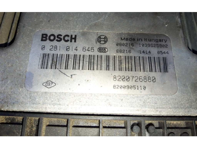 Блок управления двигателем ECU  8200726880, 0281014646   Renault Laguna I 