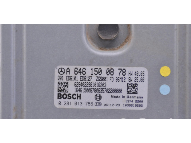 Řídící jednotka A6461500878, 0281013786   Mercedes-Benz Vito Viano W639 2007
