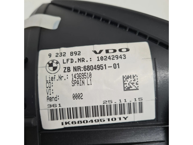 Přístrojová deska  BMW 1 F20 F21 2015 9232892, 680495101  