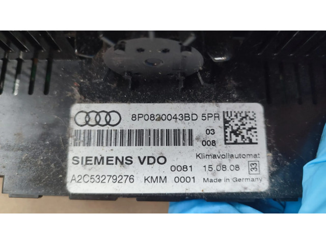 Блок управления климат-контролем 8P0820043BD   Audi A3 S3 8P