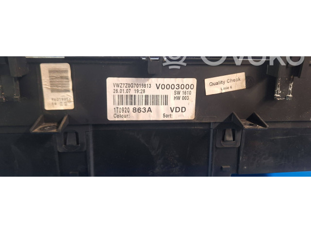 Панель приборов 1t0920863A   Volkswagen Caddy       