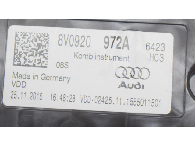 Панель приборов A2C94973200, 8V0920972A   Audi A3 S3 8V       