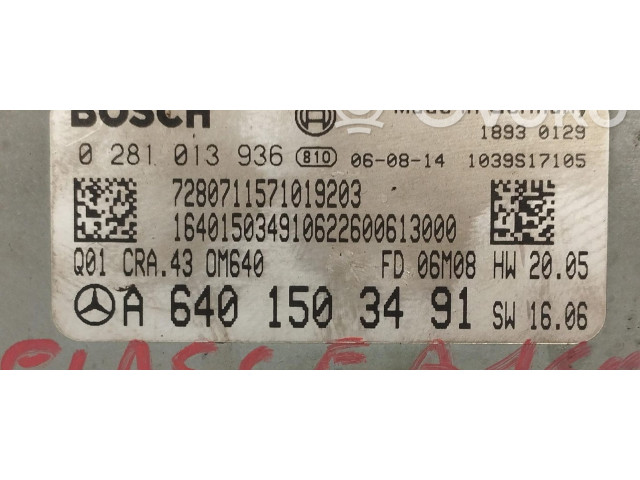 Řídící jednotka 0281013936, 0281013936   Mercedes-Benz A W169 2007
