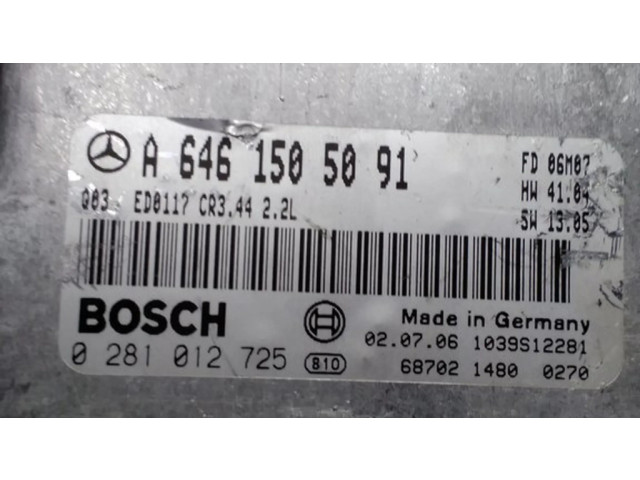 Řídící jednotka A6461505091, 0281012725   Mercedes-Benz C W203 2003