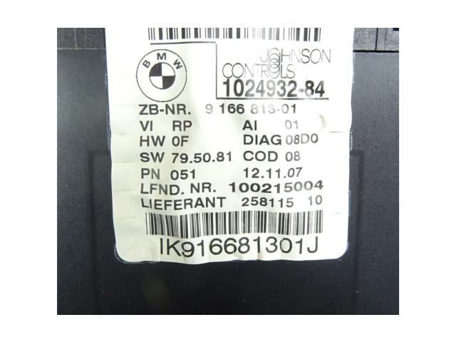 Přístrojová deska  BMW 1 E82 E88 2007 9166813, 9166813  