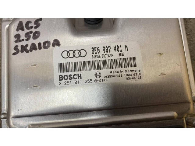 Блок управления двигателя 8E0907401M, 0281011255   Audi A6 S6 C5 4B