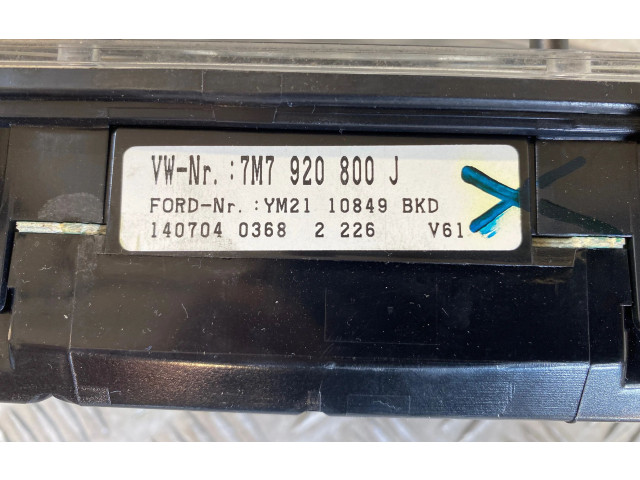 Přístrojová deska  Volkswagen Sharan 2003 7M7920800J, YM2110849BKD  