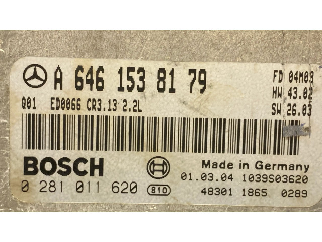 Řídící jednotka A6461538179, 0281011620   Mercedes-Benz C W203 2004