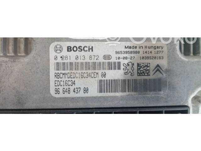 Блок управления двигателя 0281013872, 9664843780   Peugeot Partner