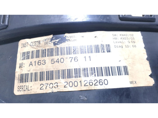 Панель приборов A1635407611   Mercedes-Benz ML W163       