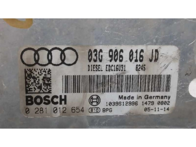 Блок управления двигателя 03G906016JD, 0281012654   Audi A4 Allroad