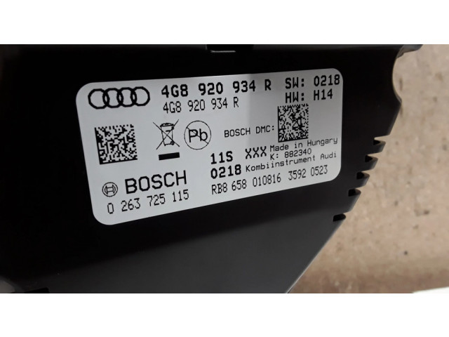 Přístrojová deska  Audi A6 S6 C7 4G 2016 4G8920934R, 0263725115  