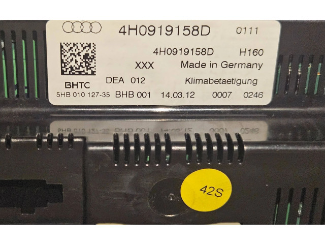 Блок управления климат-контролем 4H0919158D, 5HB01012735   Audi A8 S8 D4 4H
