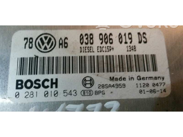 Řídící jednotka 038906019DS, 0281010543   Volkswagen Passat Alltrack 2001