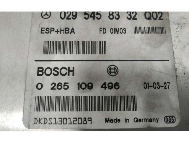 Řídící jednotka 0295458332Q02   Mercedes-Benz A W168 2001