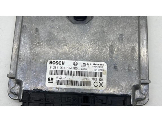 Блок управления двигателя 09136119, 0281001874   Opel Vectra B