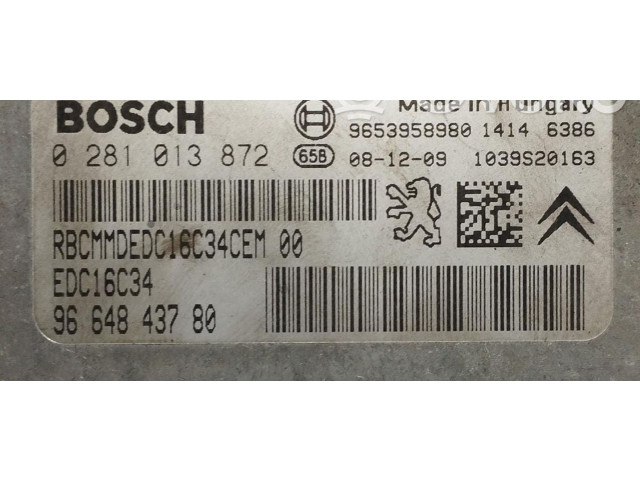Řídící jednotka 0281013872, 0281013872   Citroen C3 Picasso 2009