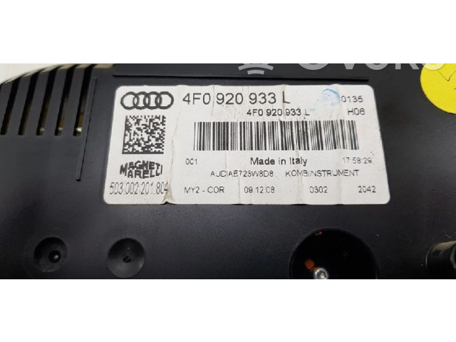 Přístrojová deska  Audi A6 S6 C6 4F 2009 4F0920933L, 4F0920933A  