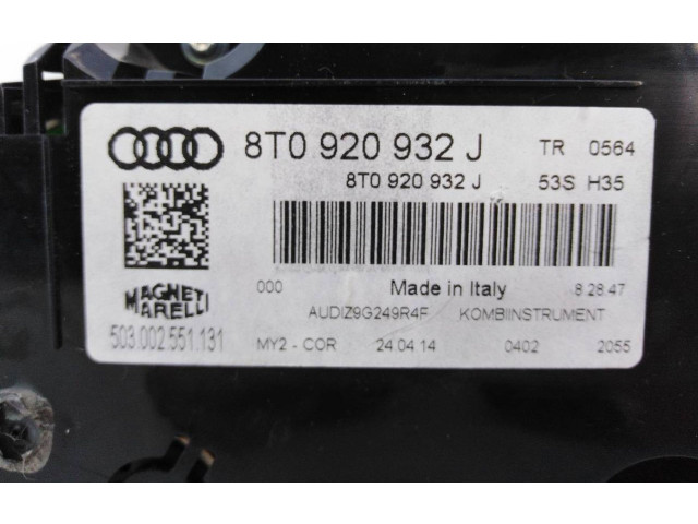 Přístrojová deska  Audi A5 Sportback 8TA 2014 8T0920932J, E2-A1-24-9  
