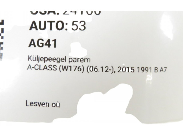 Zpětné zrcátko  Mercedes-Benz A W176 2015  A1178100876, A1178100876  