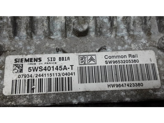 Блок управления двигателя 5WS40145AT, SW9653205380   Peugeot 307